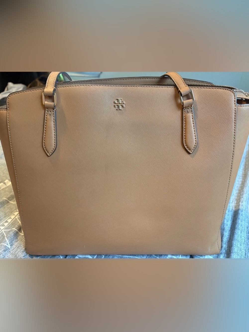 Tory Burch Camel Tan Emerson Laptop Tote